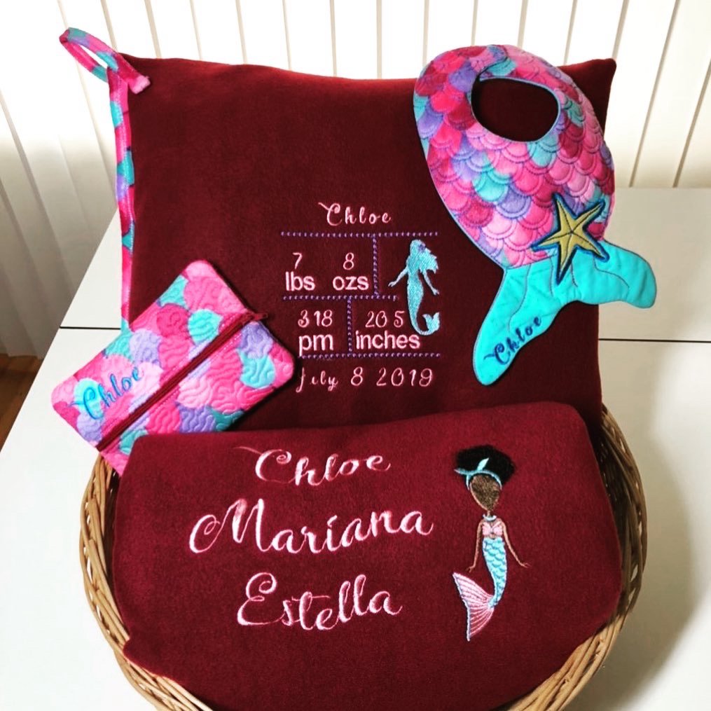 Custom Mermaid Newborn Gift Set